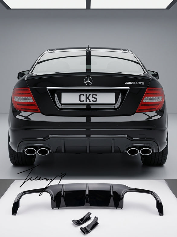 Mercedes C Class W204 C204 sport rear bumper diffuser aggressive sporty rear upgrade
