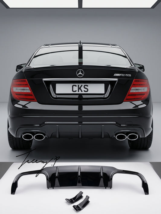 Mercedes C Class W204 C204 sport rear bumper diffuser aggressive sporty rear upgrade
