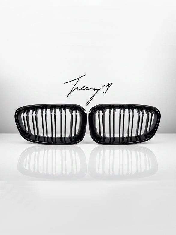 Gloss black front kidney grilles for BMW 1 Series F20 (2011–2014)