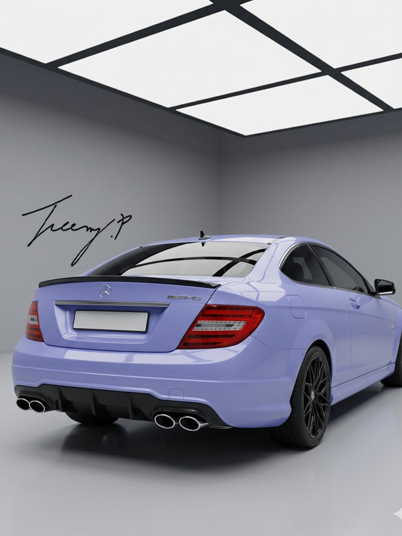 Mercedes C Class W204 C204 C63 style AMG rear bumper diffuser splitter aggressive performance inspired rear upgrade