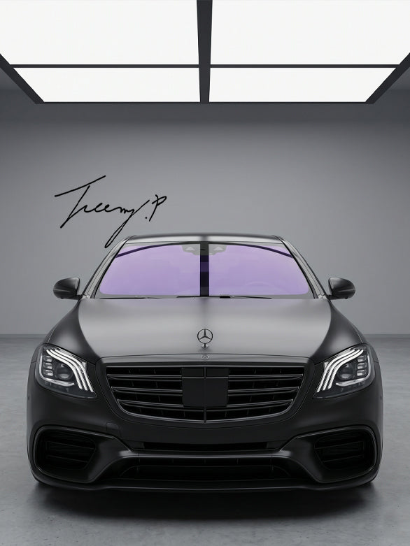 Matte black grille with night vision slot for Mercedes S Class W222 Saloon 2014 to 2020

