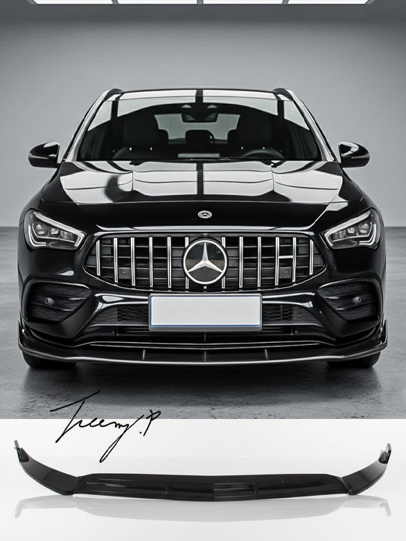 MERCEDES BENZ CLA W118 2020+ GLOSS BLACK FRONT SPLITTER SPOILER LIP BODYKIT