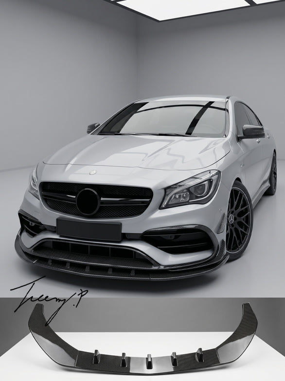 Mercedes CLA Class W117 C117 CLA45 AMG line carbon effect front lip splitter aggressive sporty front upgrade
