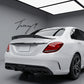 Carbon look rear boot spoiler lip for Mercedes C Class W205 2014 to 2018
