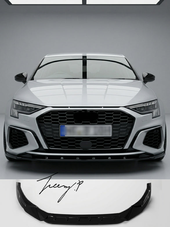 Audi A3 S Line and S3 8Y gloss black front lip splitter spoiler 2020 plus
