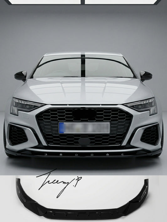 Audi A3 S Line and S3 8Y gloss black front lip splitter spoiler 2020 plus

