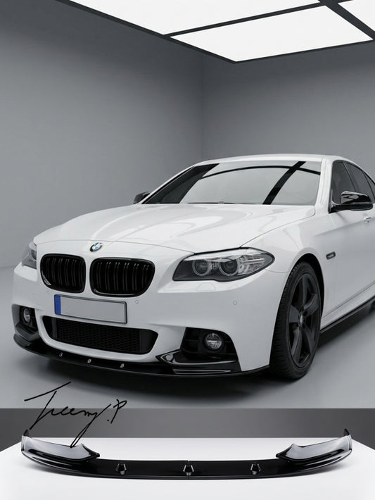 BMW 5 Series F10 F11 M Sport front splitter spoiler gloss black bodykit for 2010 - 2016 models
