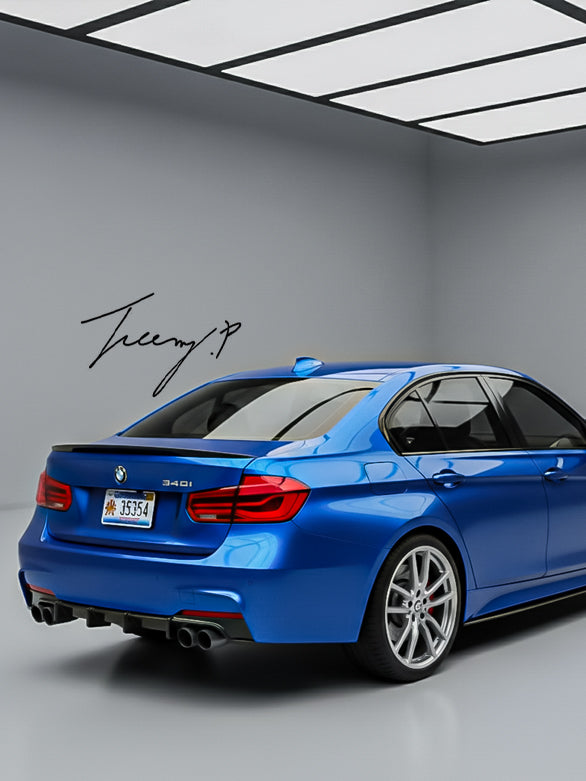 BMW 3 Series F30 gloss black P-style rear boot spoiler (2012–2018)