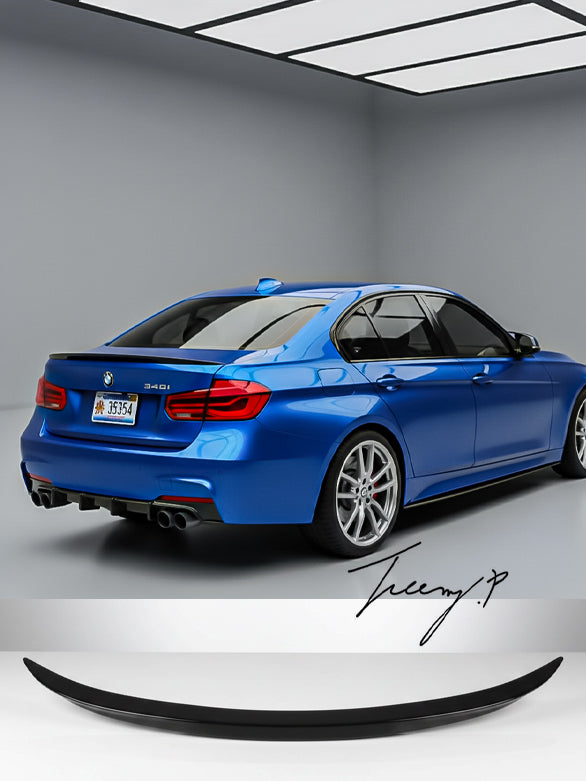 BMW 3 Series F30 gloss black P-style rear boot spoiler (2012–2018)

