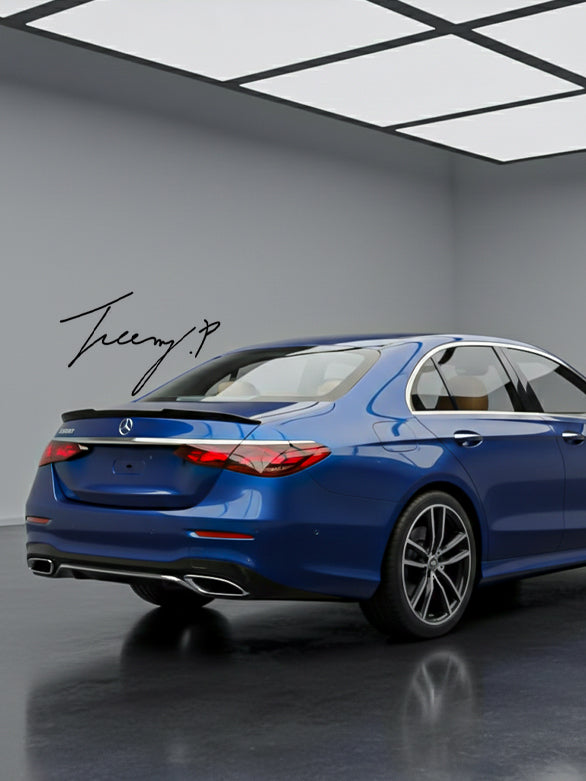 Gloss black PSM style rear spoiler for Mercedes E-Class W214 (2024+)