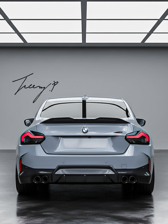 BMW 2 SERIES G42 COUPE 2022+ MP STYLE GLOSS BLACK REAR BOOT SPOILER WING BODYKIT