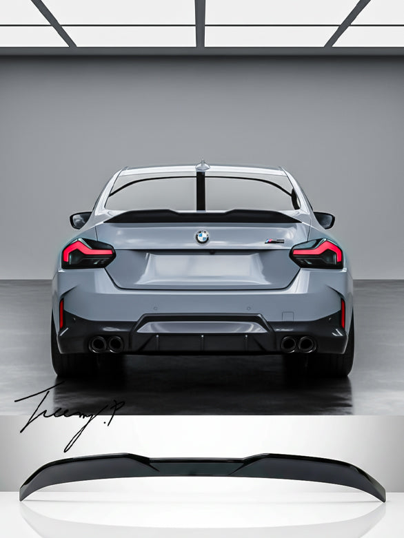 BMW 2 SERIES G42 COUPE 2022+ MP STYLE GLOSS BLACK REAR BOOT SPOILER WING BODYKIT