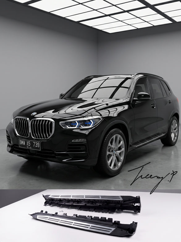 BMW X5 G05 black aluminium OEM style side steps
