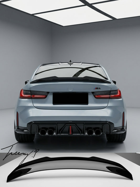 BMW 3 Series G80 G82 gloss black high kick ducktail spoiler bodykit for 2021 - 2026 models
