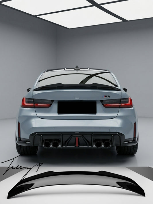 BMW 3 Series G80 G82 gloss black high kick ducktail spoiler bodykit for 2021 - 2026 models
