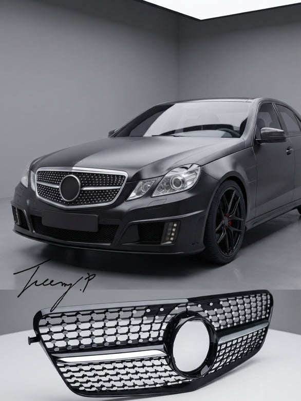 Mercedes-Benz E-Class W212 S212 2009-2013 front diamond style gloss black grille