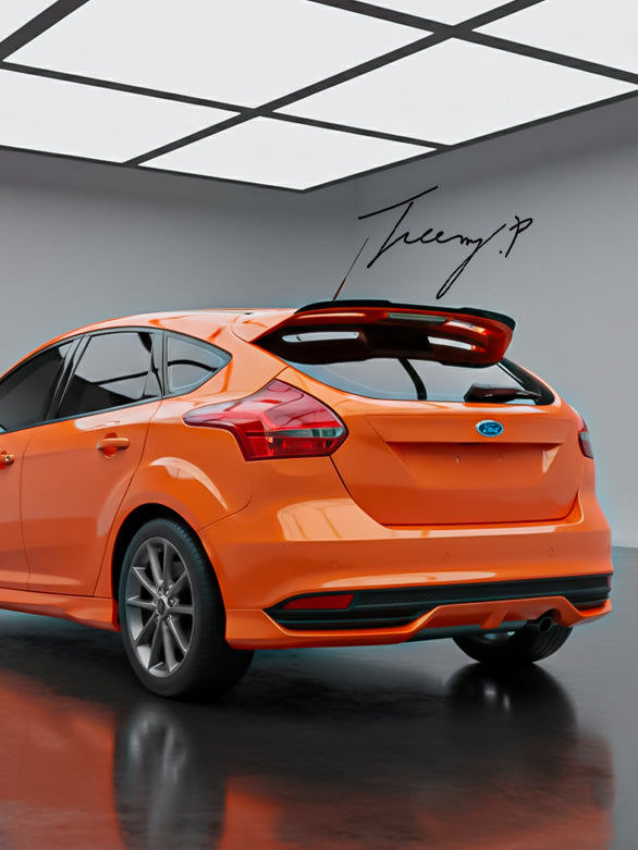 Ford Focus Hatchback ST gloss black rear roof spoiler lip (2010–2014)