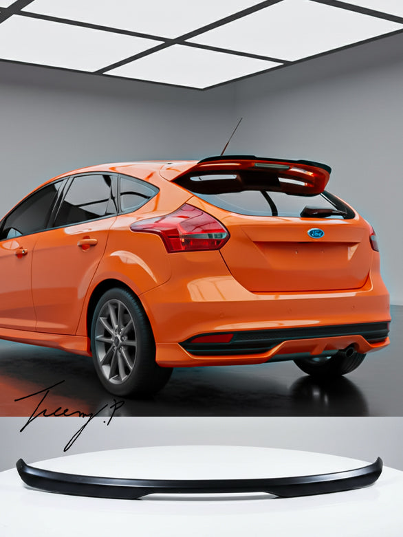 Ford Focus Hatchback ST gloss black rear roof spoiler lip (2010–2014)