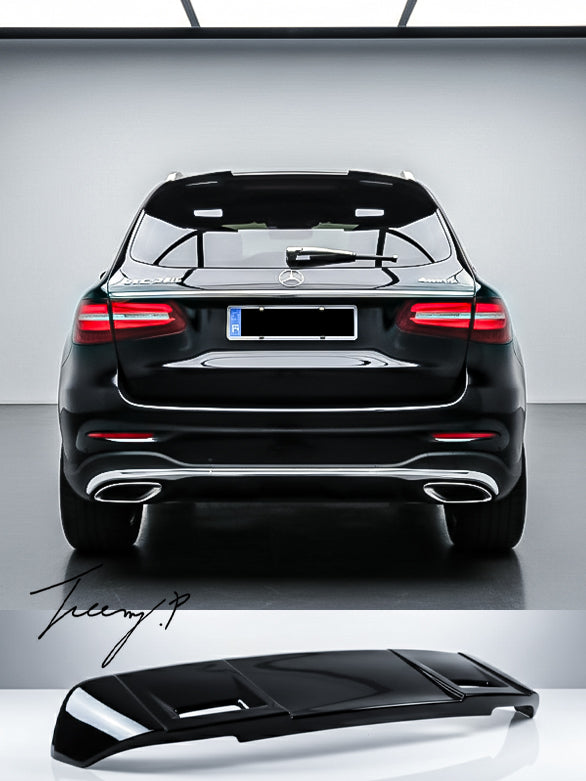 Mercedes GLC W253 gloss black rear roof spoiler boot wing lip (2015+)