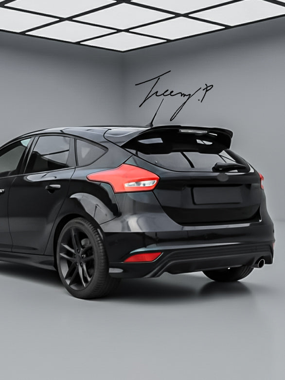 Ford Focus 2012–2018 ST-style gloss black rear roof spoiler