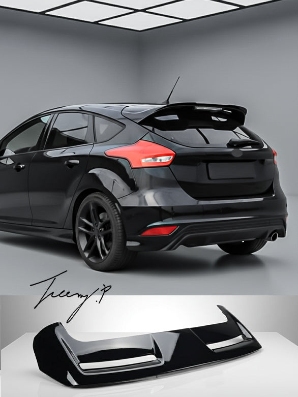 Ford Focus 2012–2018 ST-style gloss black rear roof spoiler