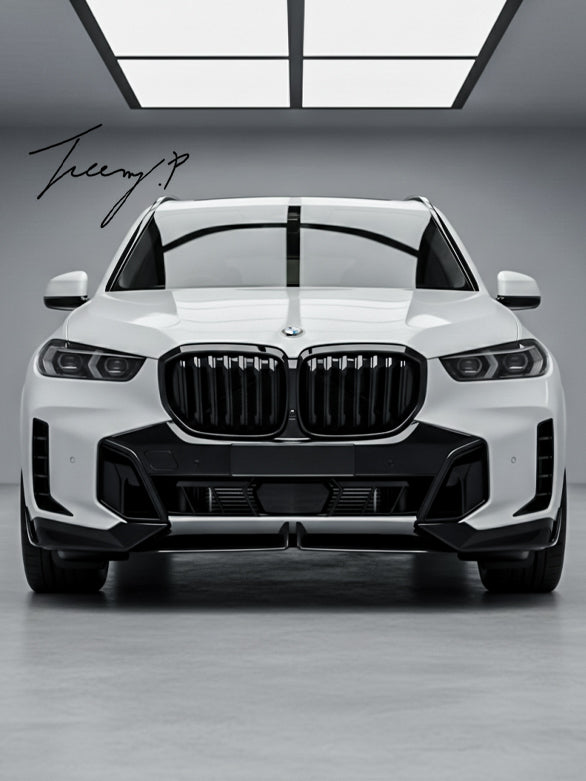 BMW X5 G05 LCI 2023+ M PERFORMANCE STYLE GLOSS BLACK FRONT LIP SPLITTER BODYKIT