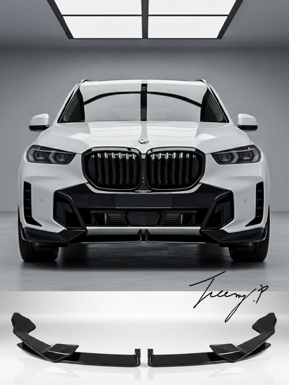 BMW X5 G05 LCI 2023+ M PERFORMANCE STYLE GLOSS BLACK FRONT LIP SPLITTER BODYKIT