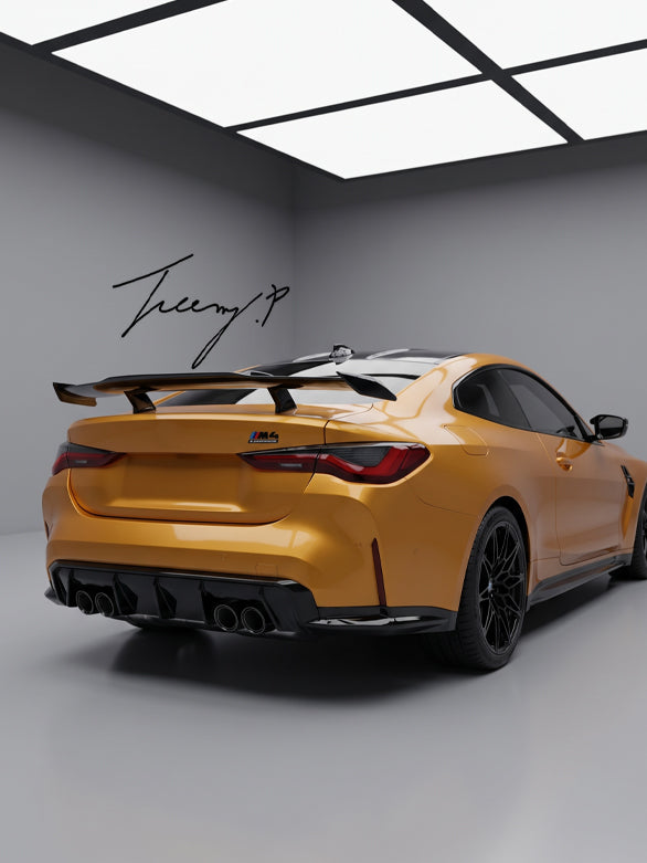 BMW 4 Series G22 G82 gloss black M4 style rear spoiler
