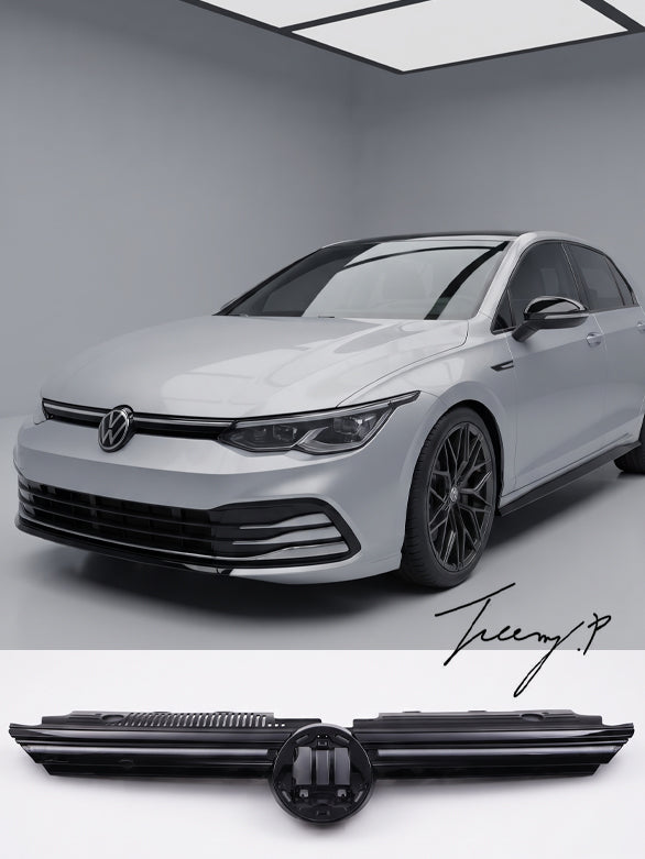Volkswagen Golf Mk8 2020-2024 front gloss black grille with integrated LED DRL