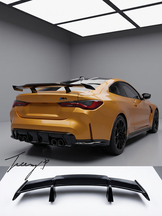 BMW 4 Series G22 G82 gloss black M4 style rear spoiler
