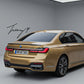 Glossy black rear boot spoiler for BMW 7 Series G70 (2023+).