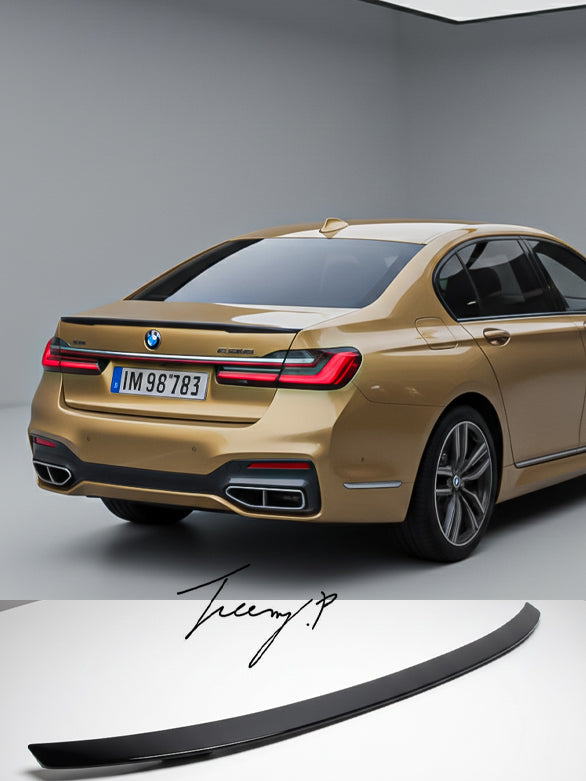 Glossy black rear boot spoiler for BMW 7 Series G70 (2023+).