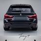 Gloss black rear roof spoiler lip for BMW 5 Series G31 Touring (2017–2023).