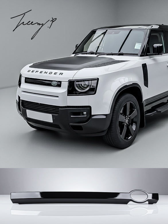Gloss black front grille bar cover strip for Land Rover Defender L663 (2020+).