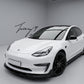 Tesla Model 3 gloss black aero style front fog light trim
