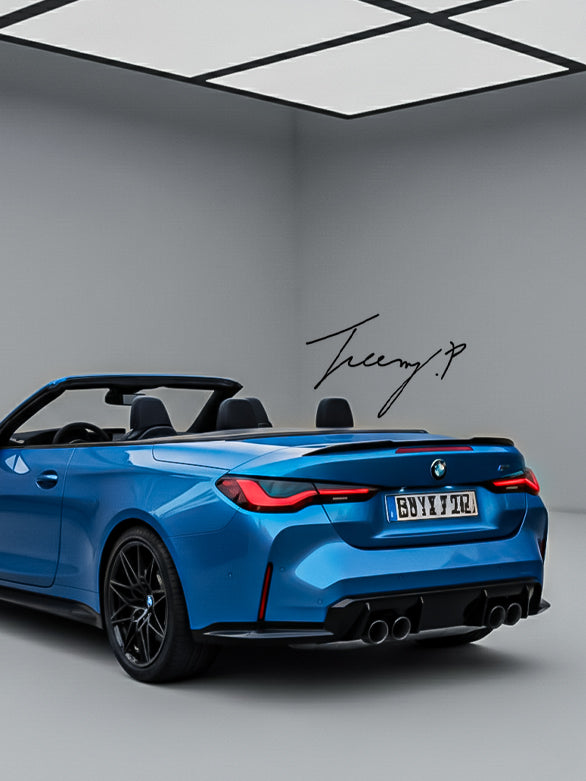Gloss black M4 style rear roof boot spoiler lip for BMW 4 Series G23 (2021+).