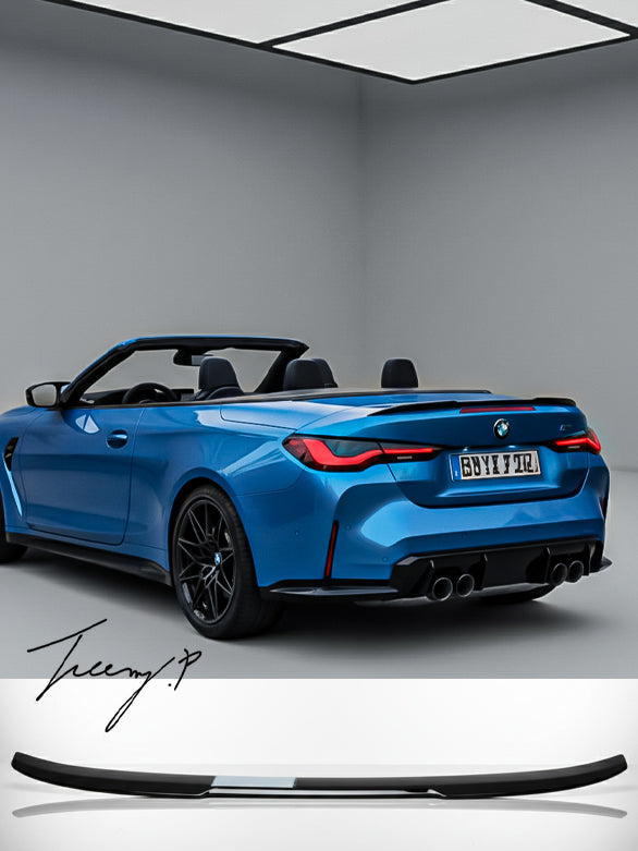 Gloss black M4 style rear roof boot spoiler lip for BMW 4 Series G23 (2021+).
