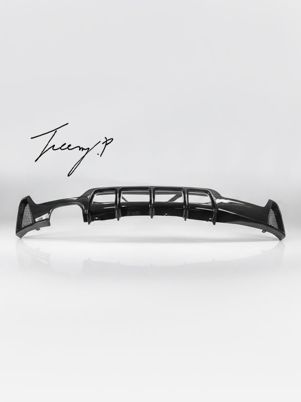 Gloss black MP-style rear bumper diffuser for BMW 4 Series (F32/F33/F36, 2014–2020).