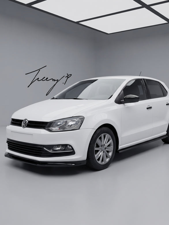 Volkswagen Polo Mk5 6R 6C 2009-2017 gloss black side skirt splitter lips