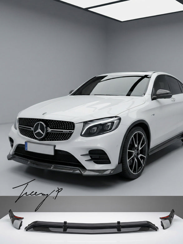 Mercedes GLC X253 SUV gloss carbon effect front lip splitter sporty aggressive front styling
