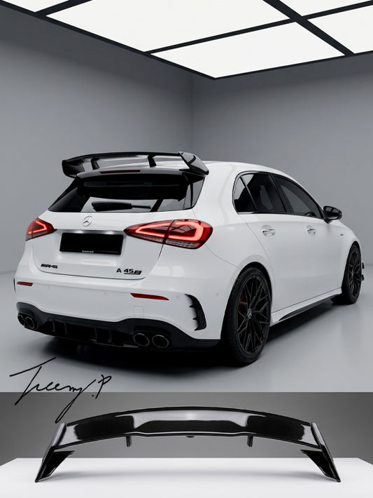 Mercedes A Class W177 gloss black rear boot spoiler 2019 to 2023