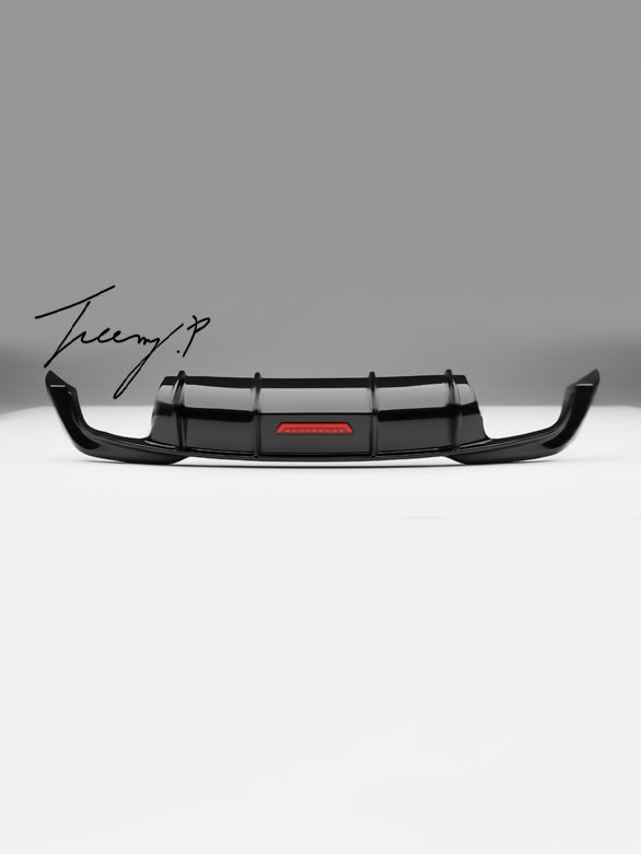 Gloss black rear valance diffuser with LED for BMW 3 Series G20 M Sport (2020+).