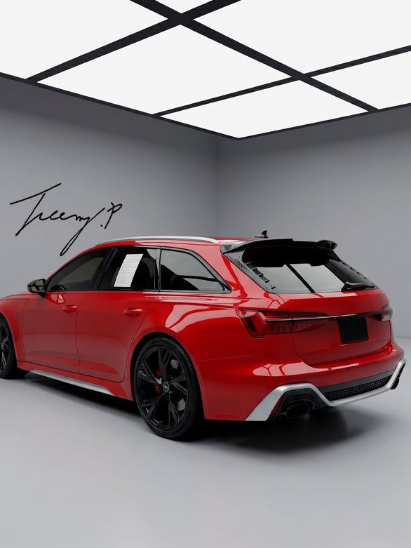 Audi S6 C8 gloss black RS style rear roof spoiler
