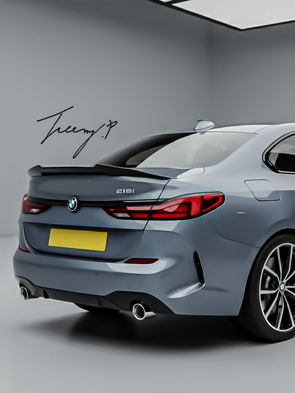 Gloss black high-kick PSM ducktail rear spoiler for BMW 2 Series F44 Gran Coupe (2021+).
