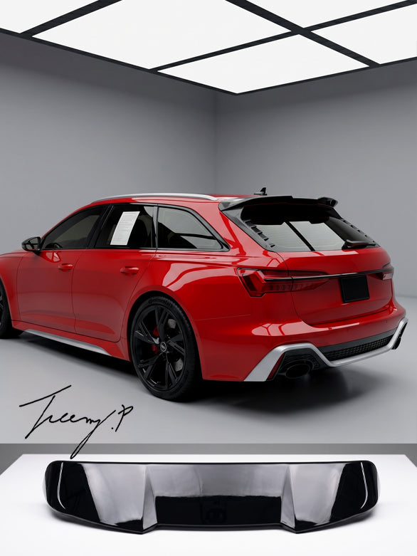Audi S6 C8 gloss black RS style rear roof spoiler

