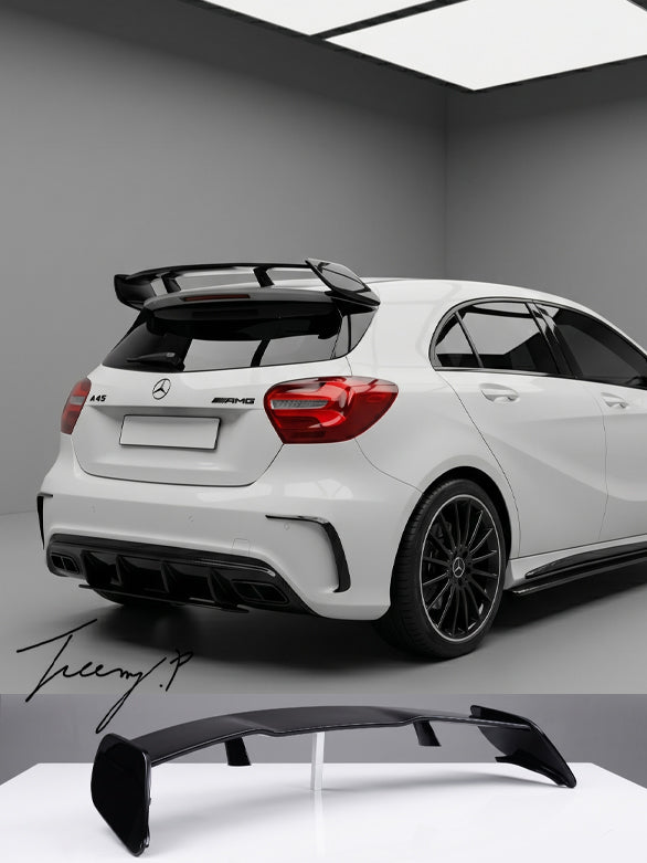 Mercedes A Class W176 A35 A45 AMG look gloss black rear roof spoiler lip 2013 to 2018
