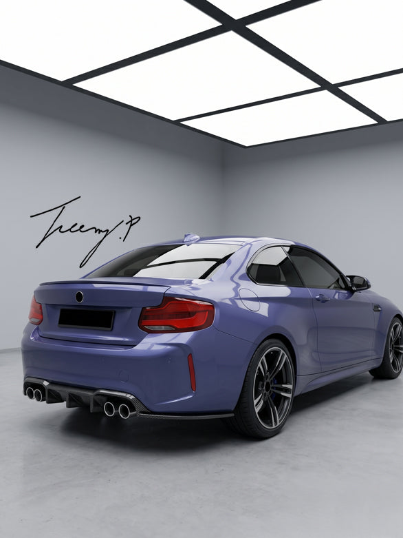 BMW M2 F87 coupe carbon look rear diffuser spoiler
