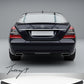 Gloss black rear boot trunk lip spoiler wing for Mercedes S-Class W221 (2005–2013).
