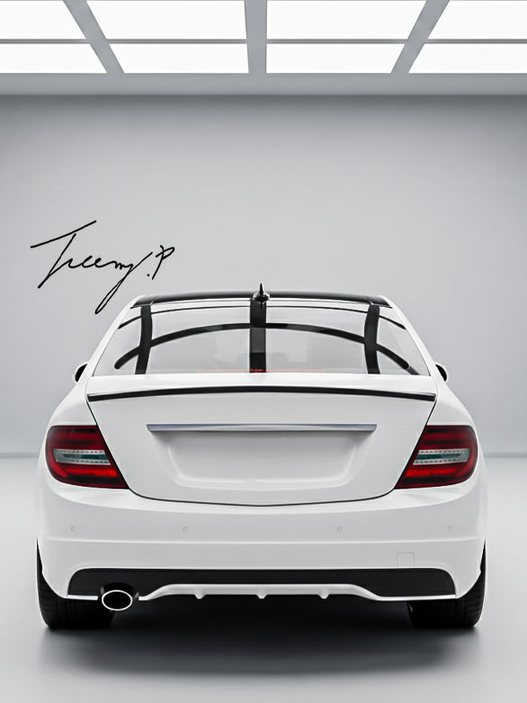 MERCEDES C CLASS SALOON W204 2007 - 2014 REAR GLOSS BLACK BOOT SPOILER LIP WING