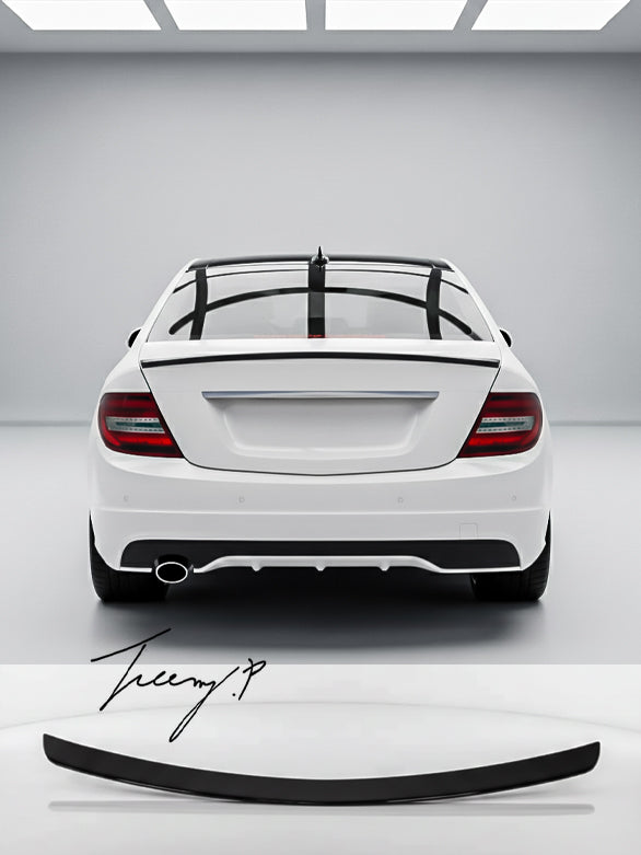 MERCEDES C CLASS SALOON W204 2007 - 2014 REAR GLOSS BLACK BOOT SPOILER LIP WING